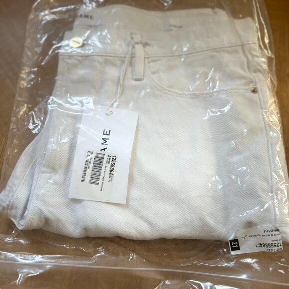 Frame Le Garcon in Rumpled Blanc Rips Size 30 NWT - Picture 4 of 5